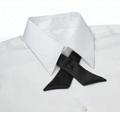 Black Polyester Satin Crossover Tie